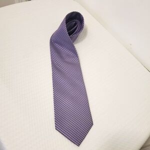 Conwell Men's Blue Checkered Print 100% Silk Tie, Classic, Business Casual
